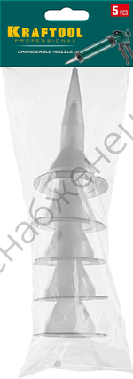 KRAFTOOL 5 шт., запасные сопла для закрытых пистолетов для герметика (06677-S)