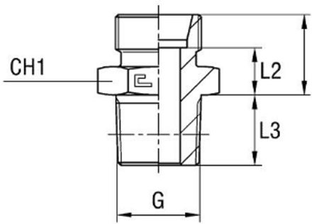 Штуцер FC DS14 BSPT 3/8" (корпус)