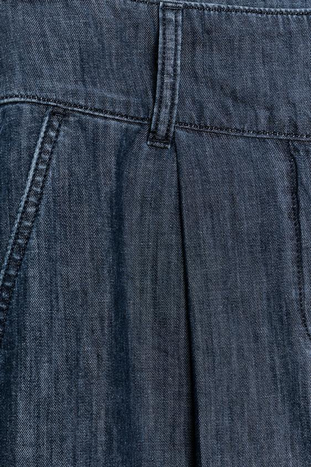 ZARA БРЮКИ BARREL С ЗАЩИПАМИ, СИНИЙ