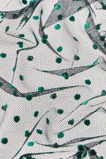 Платок из зеленой шелковой сетки, расшитый бисером