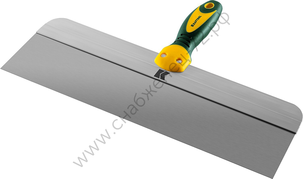 KRAFTOOL 400 мм, широкое полотно алюминиевая направляющая двухкомпонентная ручка, нержавеющий, Фасадный шпатель (10036-400)