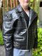 Мужская куртка из кожи крокодила черного цвета, косуха , мото куртка - JT-124
