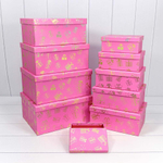 Коробка 34 х 26 х 15.3 см Набор 10 шт "Новый год" (Розовый)