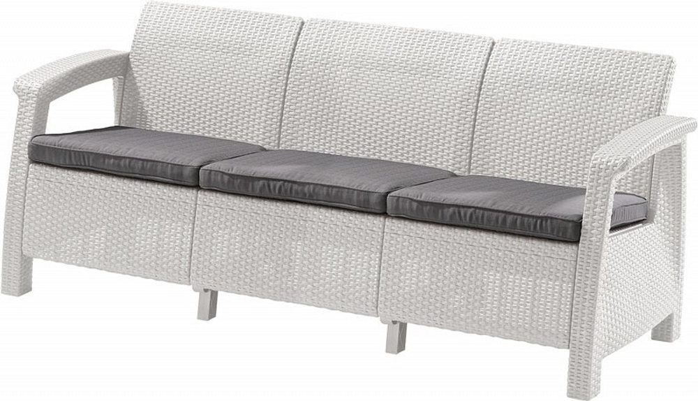 Диван пластиковый Корфу Макс (Corfu love seat max) белый (производство Россия)