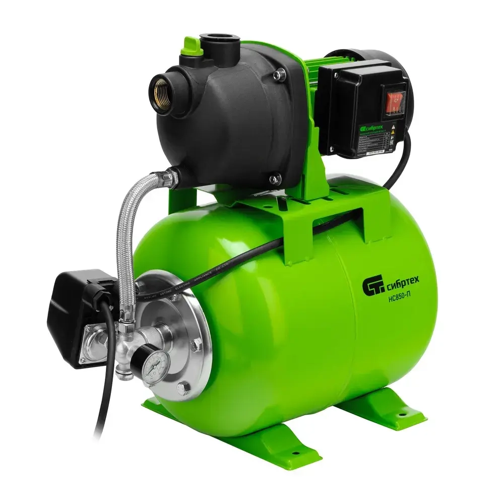 Насосная станция СИБРТЕХ, НС850-П, 850Вт, 42 м., 3500 л/ч, 19л. НС850-П