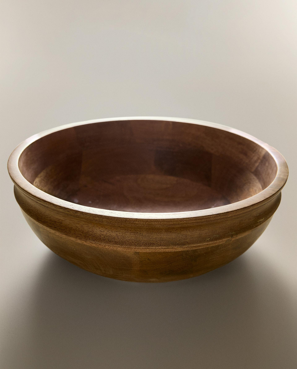Zara Home салатник из дерева, цвет бежевый, 30 см