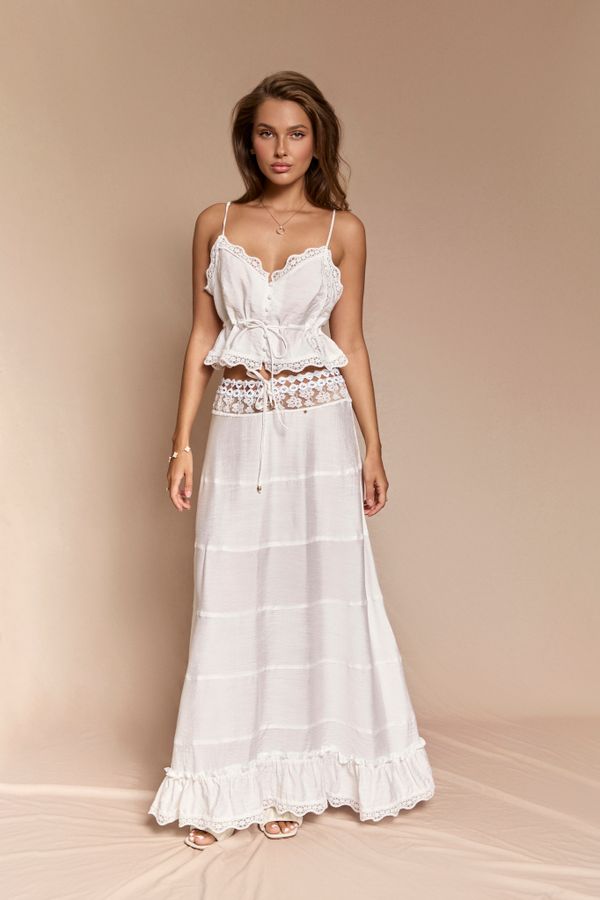 Юбка кружевная с рюшами 