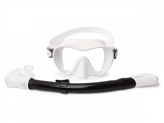 Набор маска+трубка Sargan Агидель белый/черный