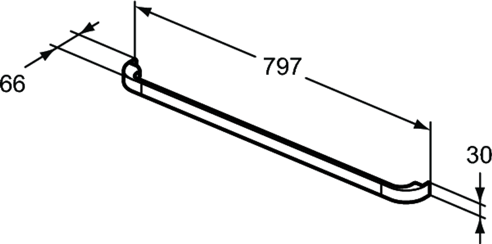 Ручка для подстолья и декоративного модуля 797x66x30 мм Ideal Standard TONIC II R4359FM для подстолья и декоративного модуля для умывальника