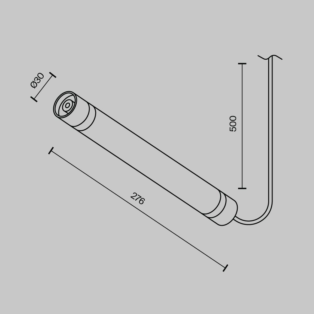 Соединитель для трековой системы с блоком питания 100Вт 276мм Maytoni   CA011-L300-100W-B