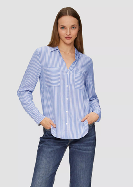 Блузка в полоску с воротником рубашки в непринужденной посадке s.Oliver