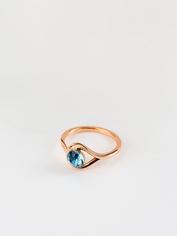 Кольцо Белла с голубым кристаллом Swarovski