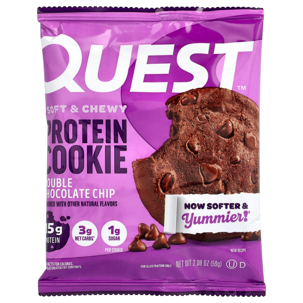 Quest Nutrition, Protein Cookie, двойная шоколадная крошка, 12 штук, 59 г (2,08 унции)