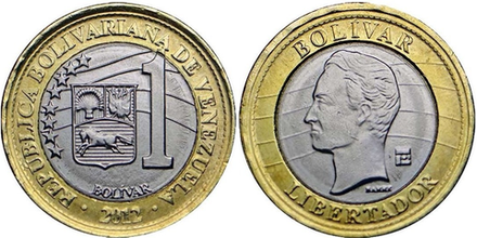 Венесуэла 1 боливар, 2012 Симон Боливар UNC