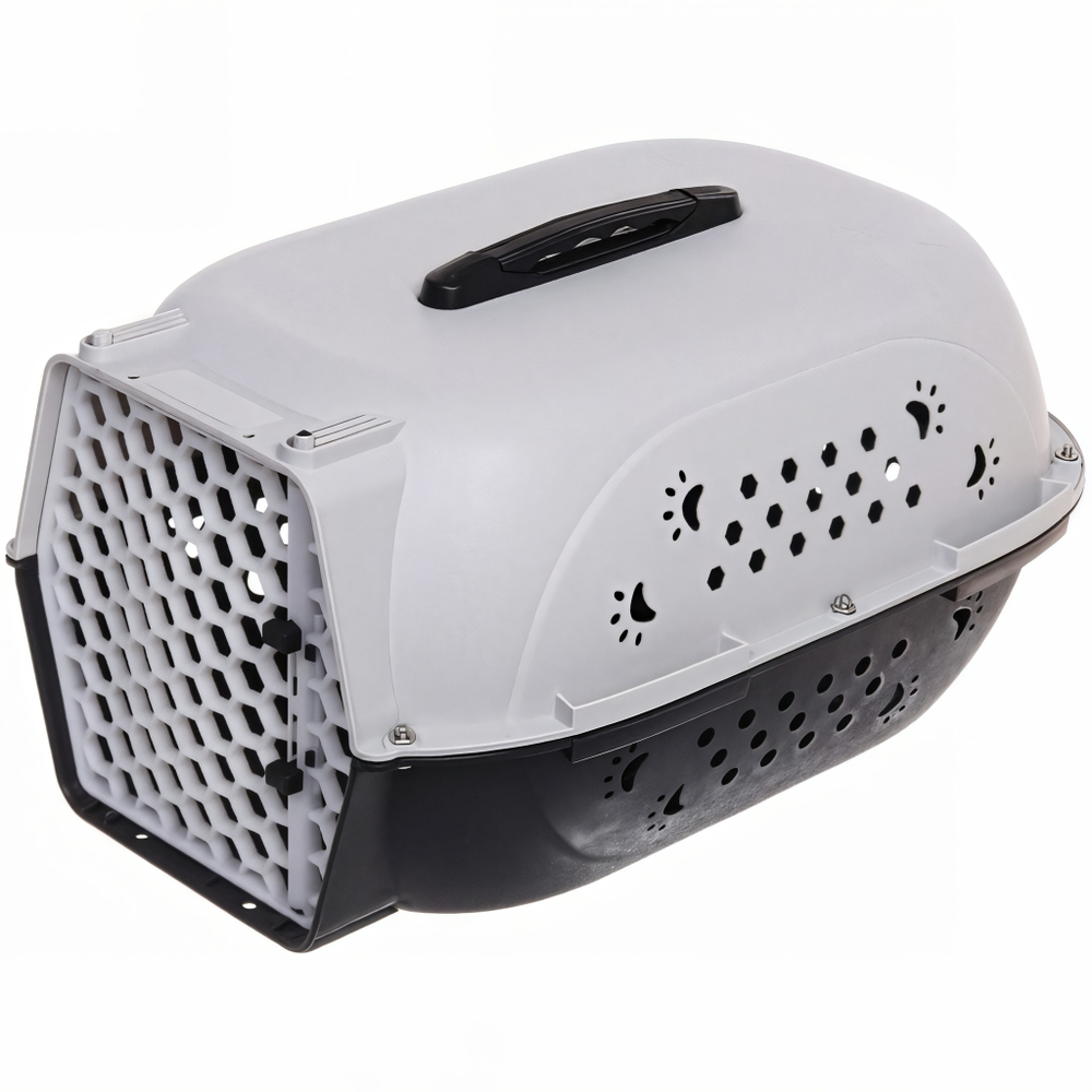 Переноска для животных «ЛЮБИМЫЙ БРО», лапки, цвет серый, 48*32*26см/до 7кг (Лейбл)