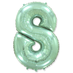 Шар фольгированный Цифра 8 101 см (Мятный)