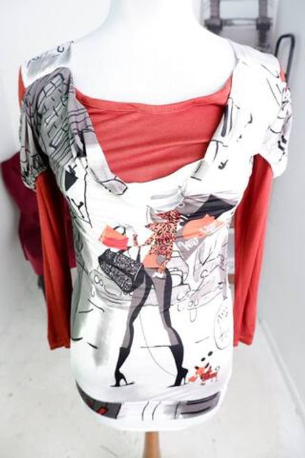 Блузка с красивым принтом, визуально на 42/44 размер, новая