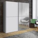 Шкаф купе для одежды с зеркалом белый Муро с раздвижной системой Hettich TopLine L