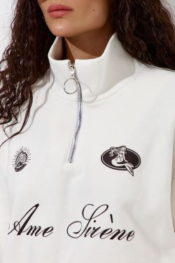 Олимпийка с короткой молнией "Âme Sirène" кремового цвета