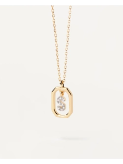 Колье Мини-Буква S серебро 925 пробы покрытое золотом