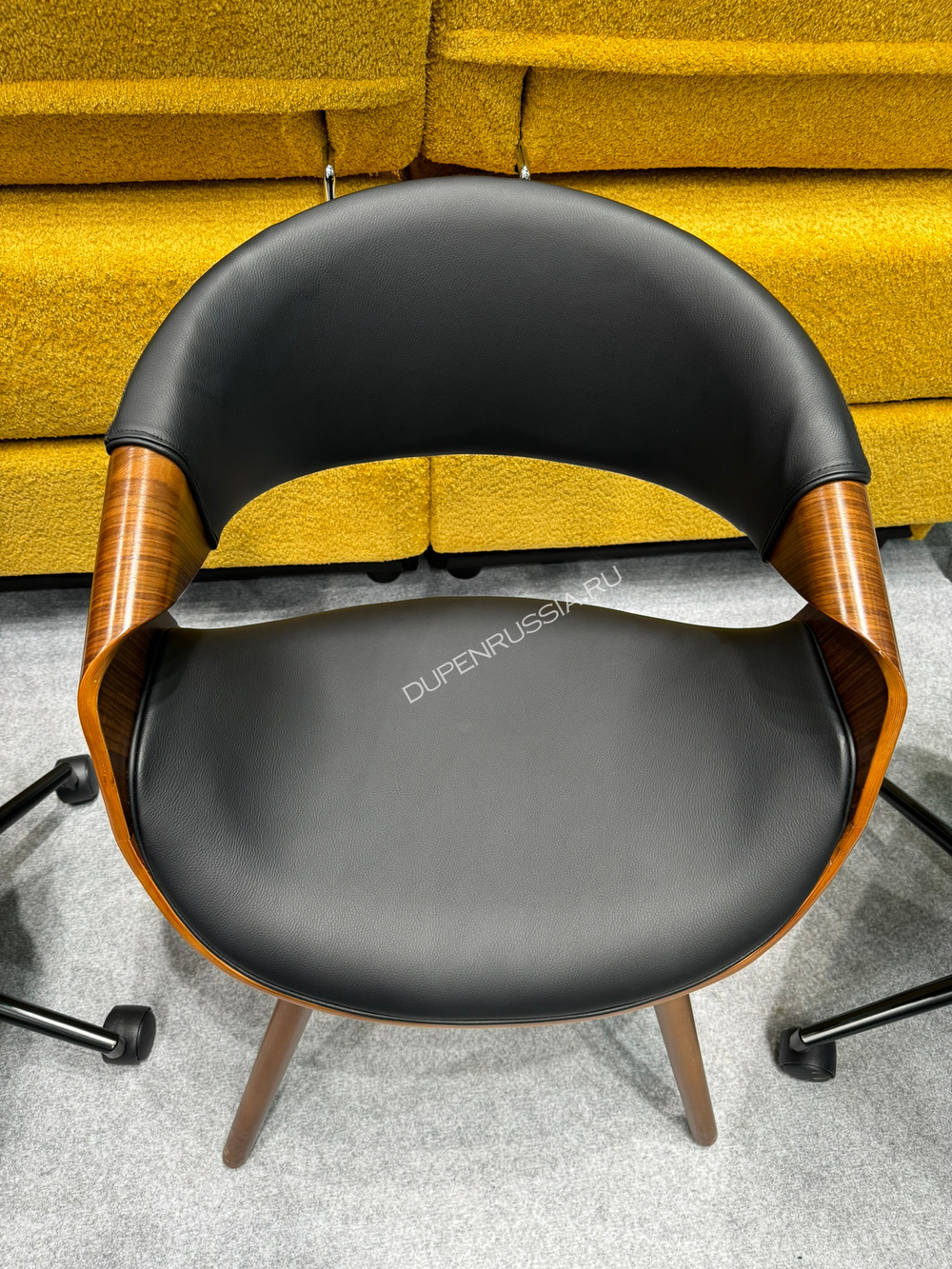 Стул JY1829 черный PU/орех