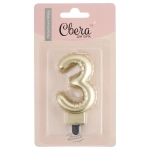 Свеча цифра "3" золото