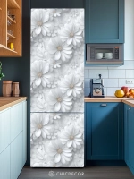 Наклейка на холодильник большая, цветы