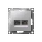 Розетка компьютерная 2-м AtlasDesign RJ45 кат.5E механизм алюм. SE ATN000385