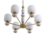 8334/6 MODERNI бронза/белый, металл/керамика/стекло Люстра E27 6*40W 220V ALEGRA