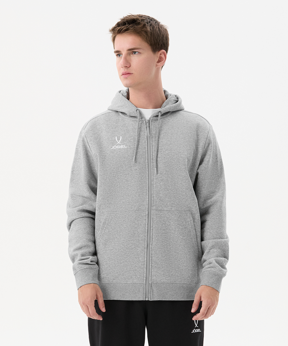Флисовое худи на молнии ESSENTIAL Cotton Fleece FZ Hoodie, серый меланж