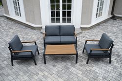 "Камелия" лаунж-зона 4-местная из алюминия, цвет темно-серый