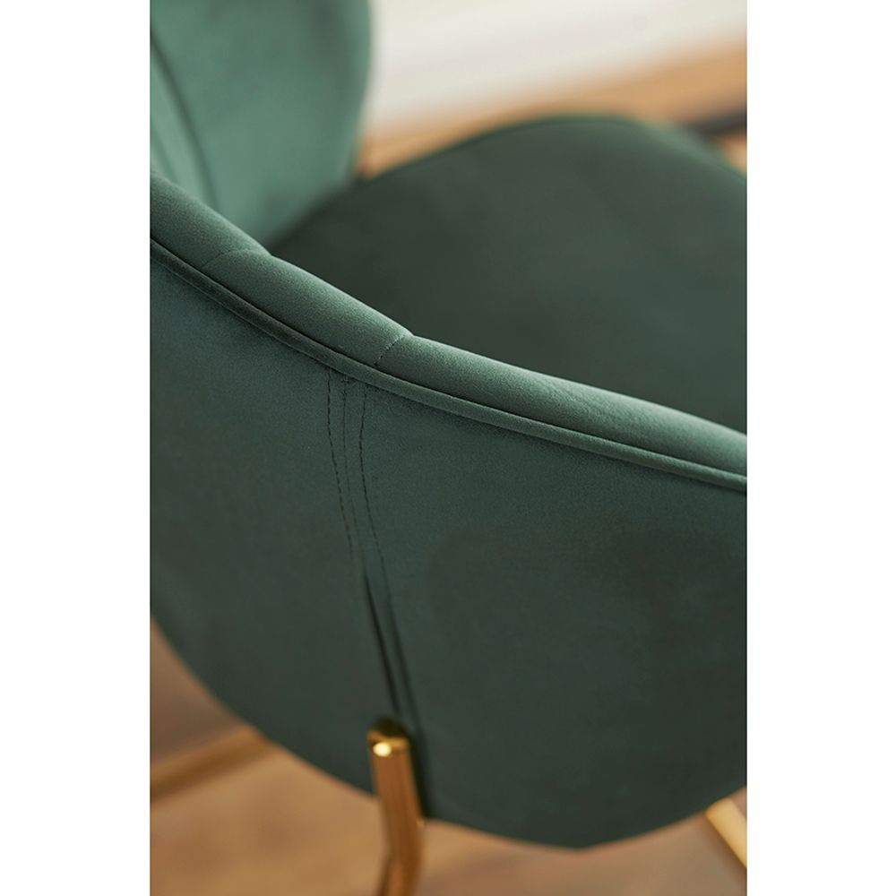 Стул полубарный Coral, велюр, темно-зеленый