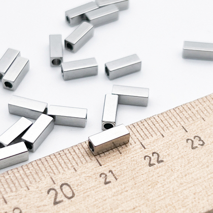 Бусина Брусок, сталь, размер 8*3 мм, цена за набор 5 штук