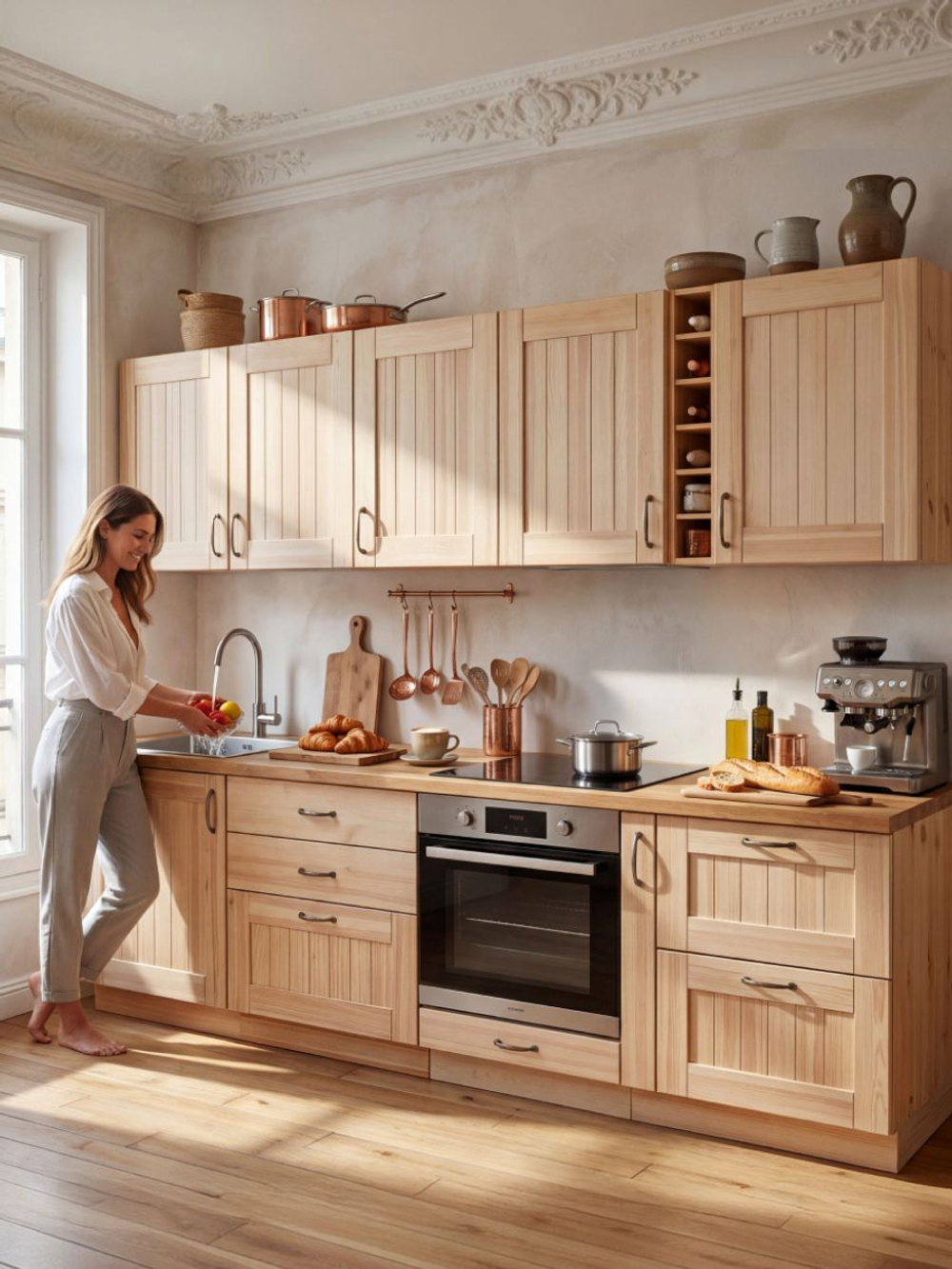 Кухонный модуль напольный Вестфалия, 80х51х84,с ящиками, массив сосны, Dipriz