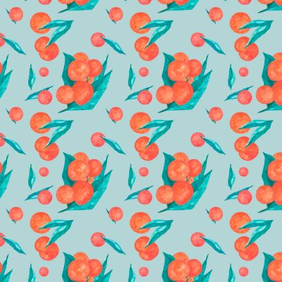 Апельсины на мятном фоне