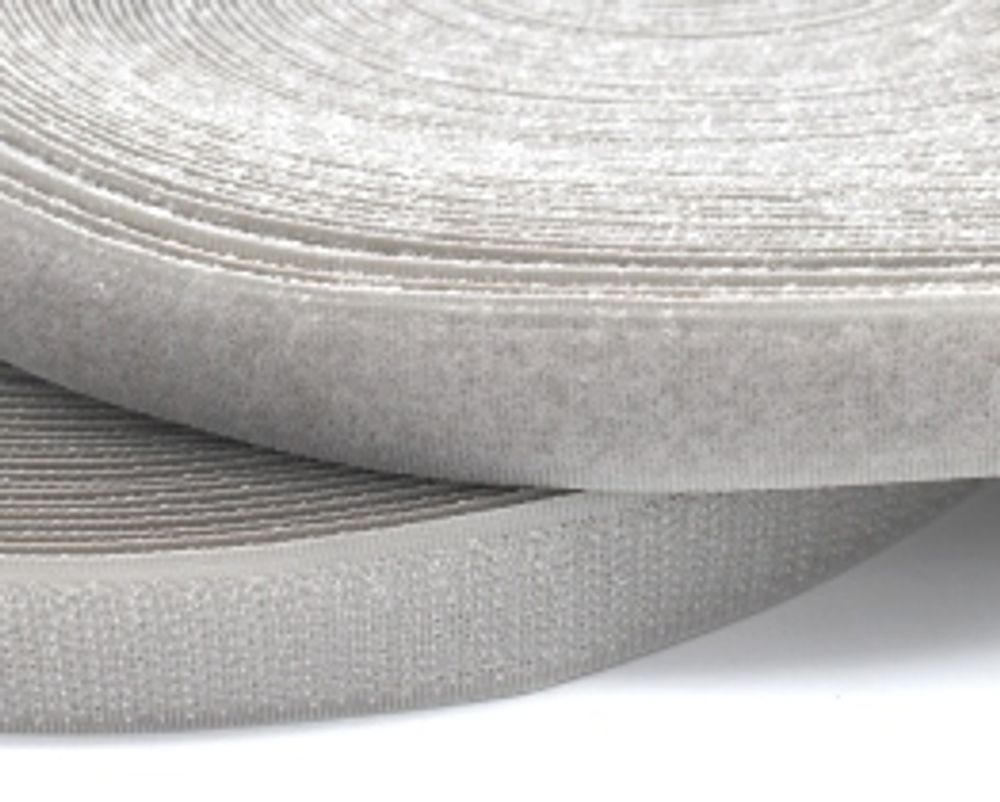 Велкро/липучка комплект, ш. 2,5 см, св.серый