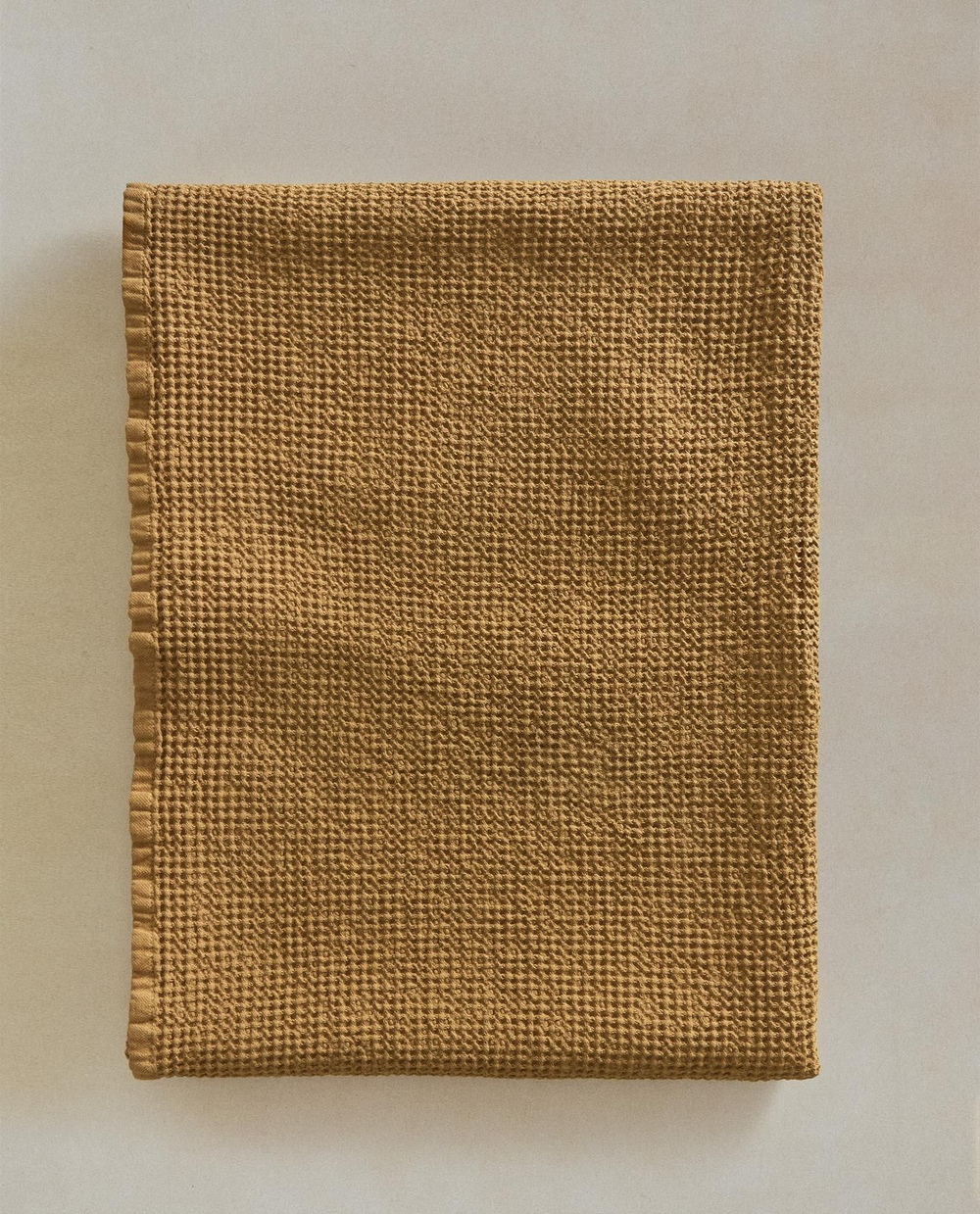 Zara Home - Мини вафельное банное полотенце, желтый, 90х150 см