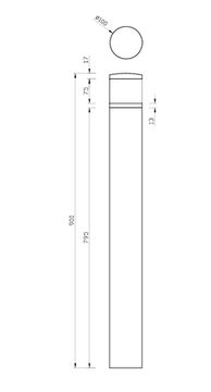 Уличный столб 12W 3000K 4387-1F черный Pelare Favourite