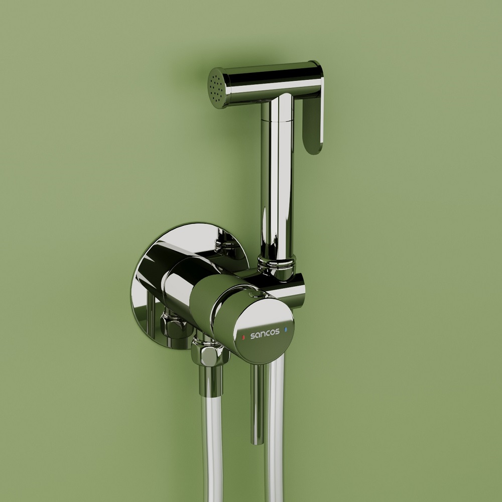Гигиенический душ Sancos Start со смесителем, цвет хром глянцевый