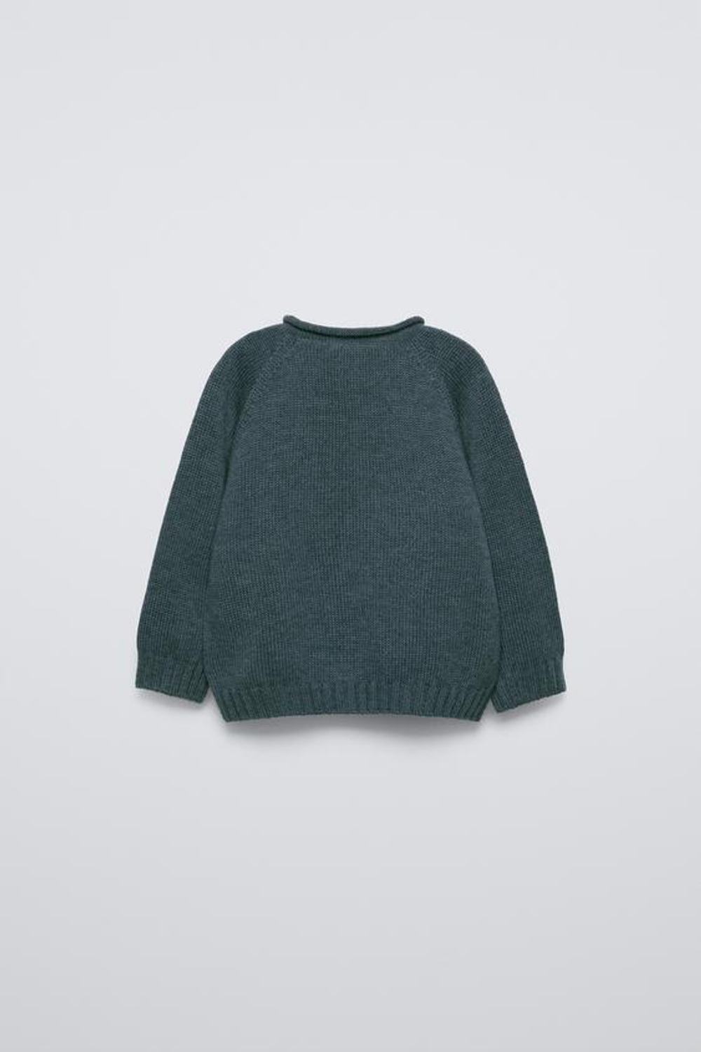 ZARA СВИТЕР ИЗ 100% МЕРИНОСОВОЙ ШЕРСТИ, НЕФТЯНОЙ