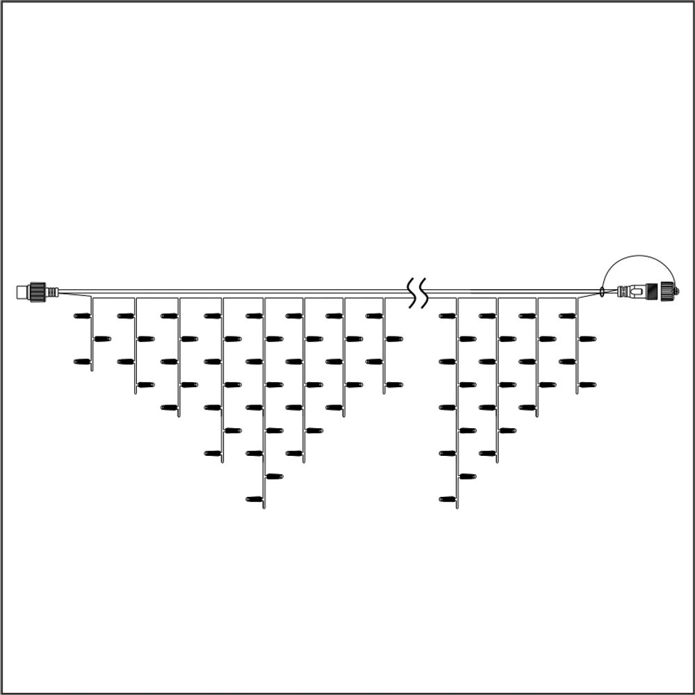 Уличная гирлянда бахрома 220 В / 3*0,9 м / каучук / 132 led / IP 66