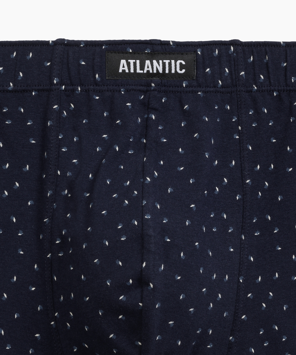Мужские трусы шорты Atlantic, набор из 3 шт., хлопок, темно-синие + серый меланж + голубые, 3MH-199