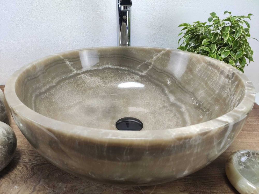 Раковина из оникса Bowl Grey Medium TinLip BO-81041 45*45*17
