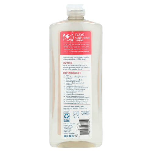 Earth Friendly Products, Ecos®, средство для мытья посуды на растительной основе, грейпфрут, 739 мл (25 жидк. унций)