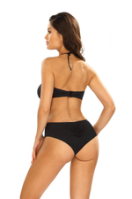 Раздельный однотонный купальник: мягкий лиф и трусики-бразилиана (Размер: 75/38) (Цвет: черный)