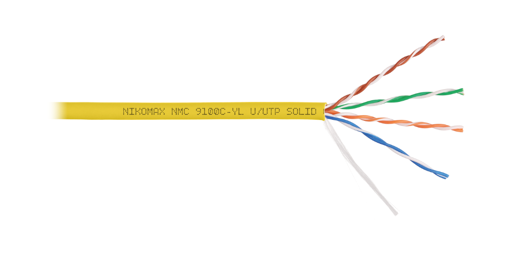 Кабель витая пара U/UTP 5e кат. 4 пары NikoMax NMC 9100C-YL