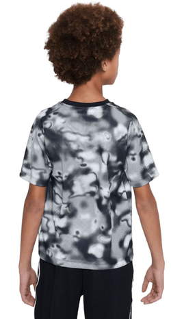 Футболка для мальчика теннисная Nike Dri-Fit Multi+ Printed Training Top - black/white