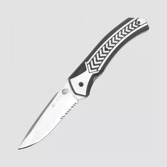 Складной нож CRKT полуавтоматический Lift Off Combo Edge CR/6835 c клинком из стали AUS-8, рукоять Zytel