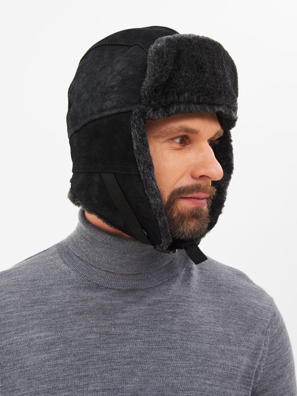 Шапка ушанка зимняя Енисей ткань Замша цвет Черный