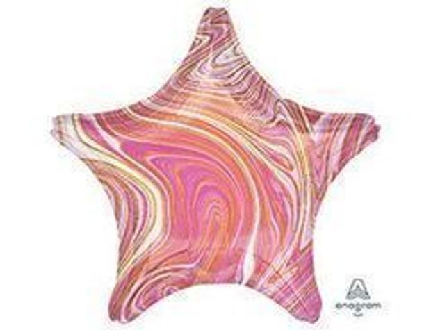 AN Шар звезда 19" Мрамор Pink (БГ-15)